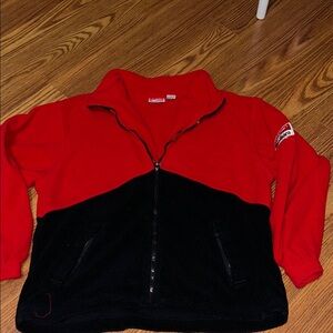 VINTAGE Marlboro Fleece Jacket Mens Adult‎ Large Classic Red & Black Color-block